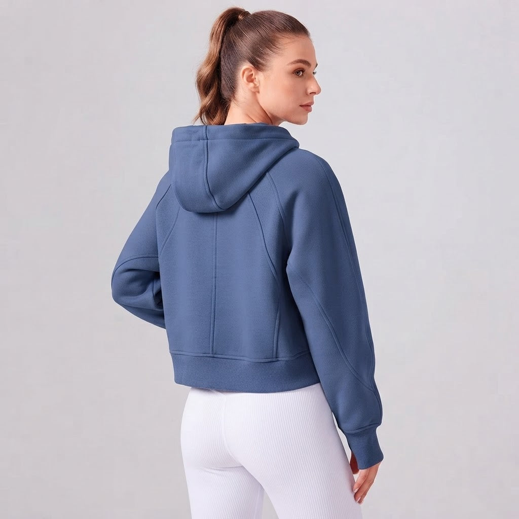 Velora Norelle™ Fleece Full-Zip Hooded Workout Jacket
