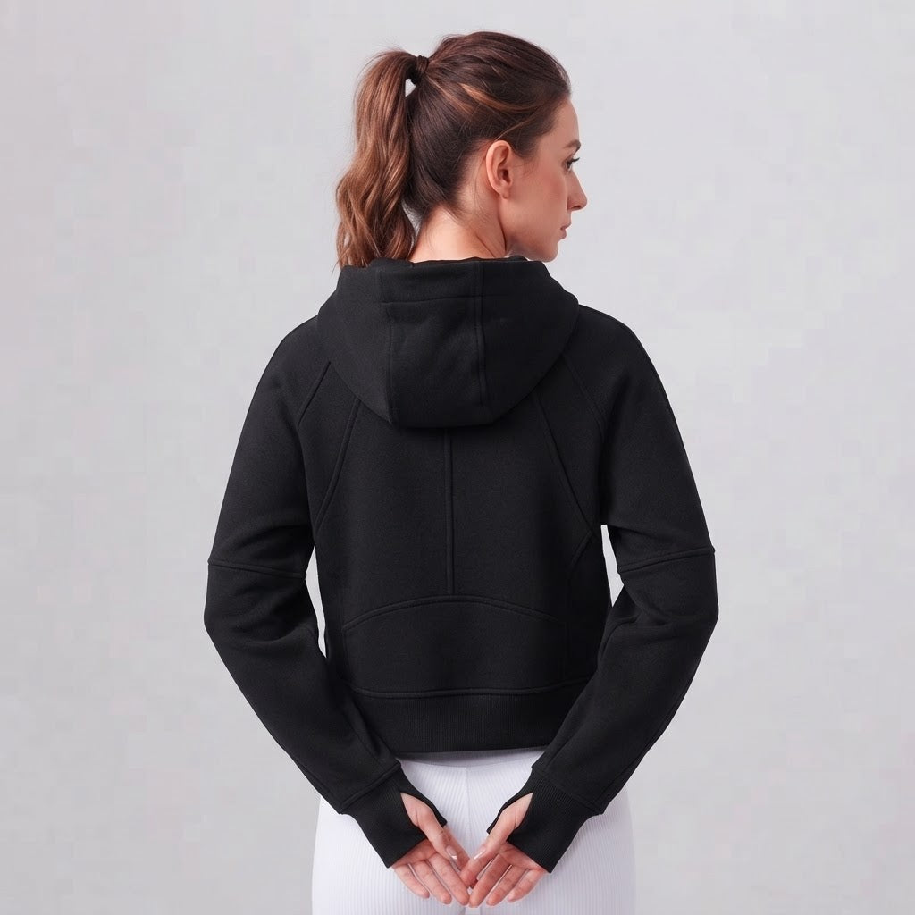 Velora Norelle™ Fleece Full-Zip Hooded Workout Jacket