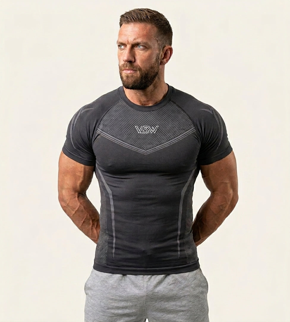 Spider-Sense Men’s Compression Fitness Shirt | Superhero Athletic Base Layer |Dark Gray