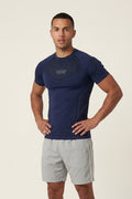 Spider-Sense Men’s Compression Fitness Shirt | Superhero Athletic Base Layer |Navy Blue