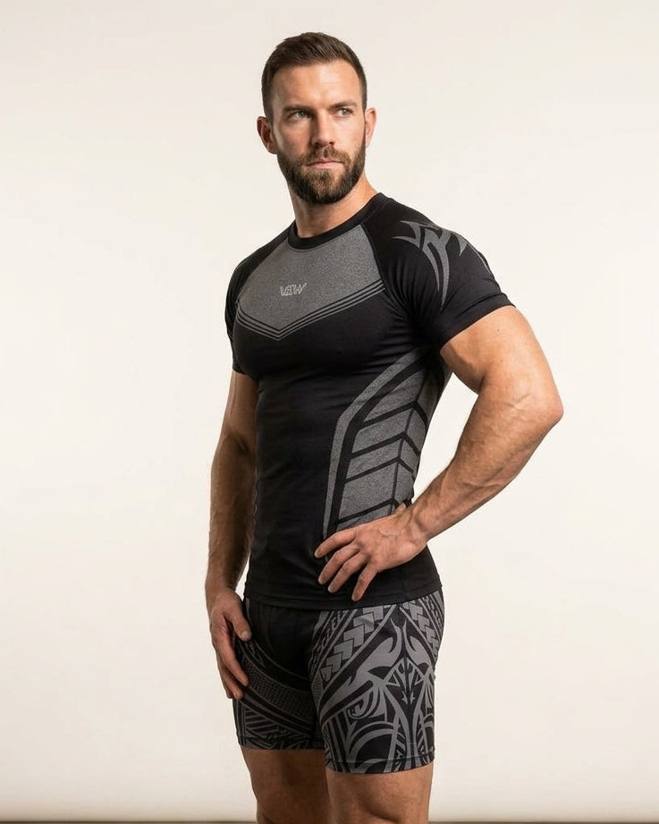 Spider-Sense Men’s Compression Fitness Shirt | Superhero Athletic Base Layer |Black