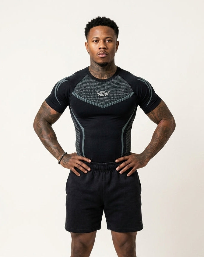 Spider-Sense Men’s Compression Fitness Shirt | Superhero Athletic Base Layer |Teal Blue