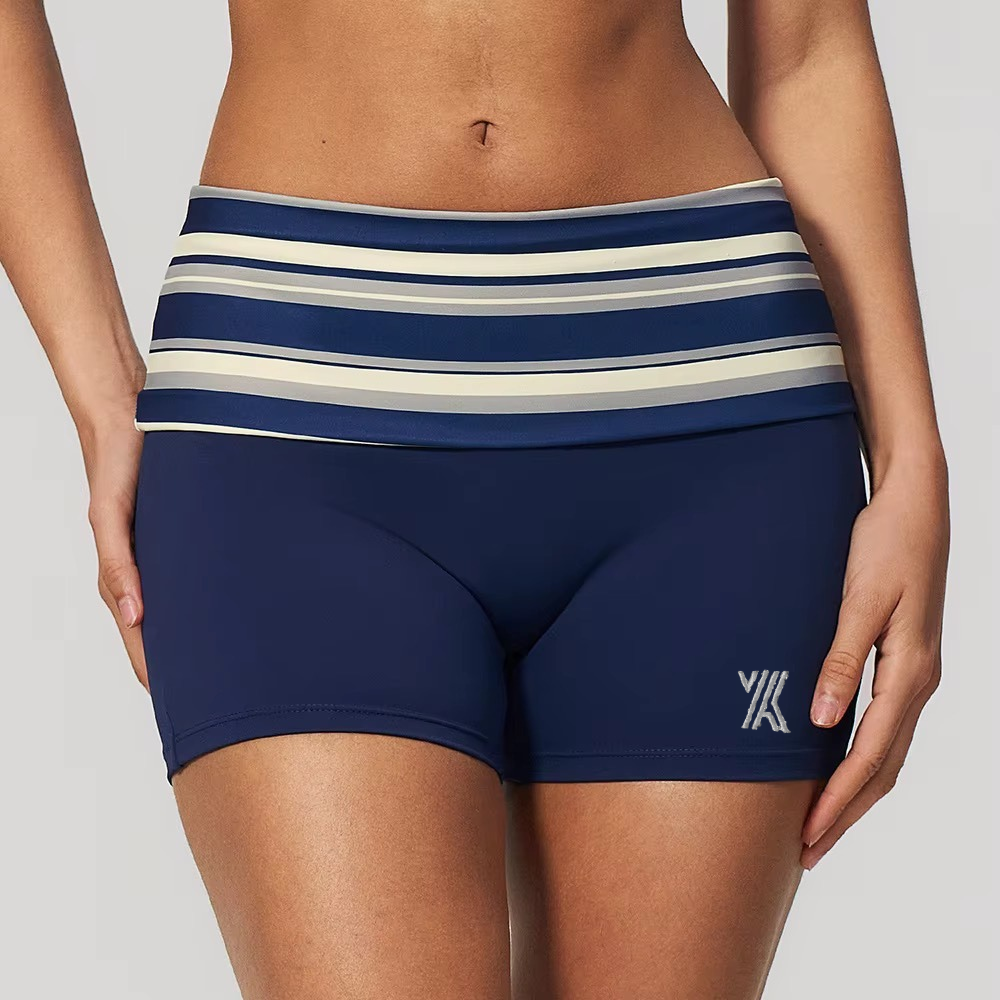 Velora Zarelle™ Striped High-Waist Performance Shorts