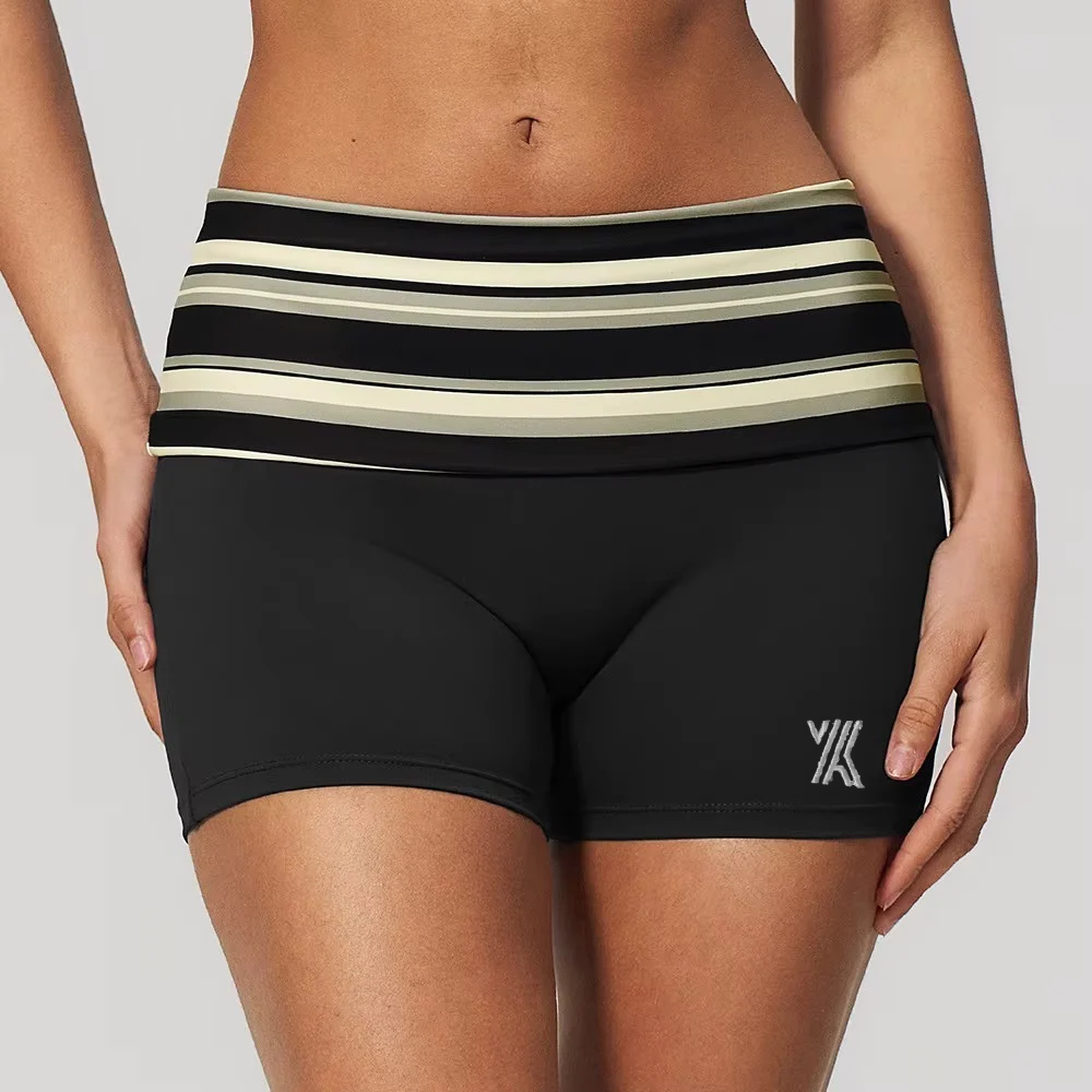 Velora Zarelle™ Striped High-Waist Performance Shorts