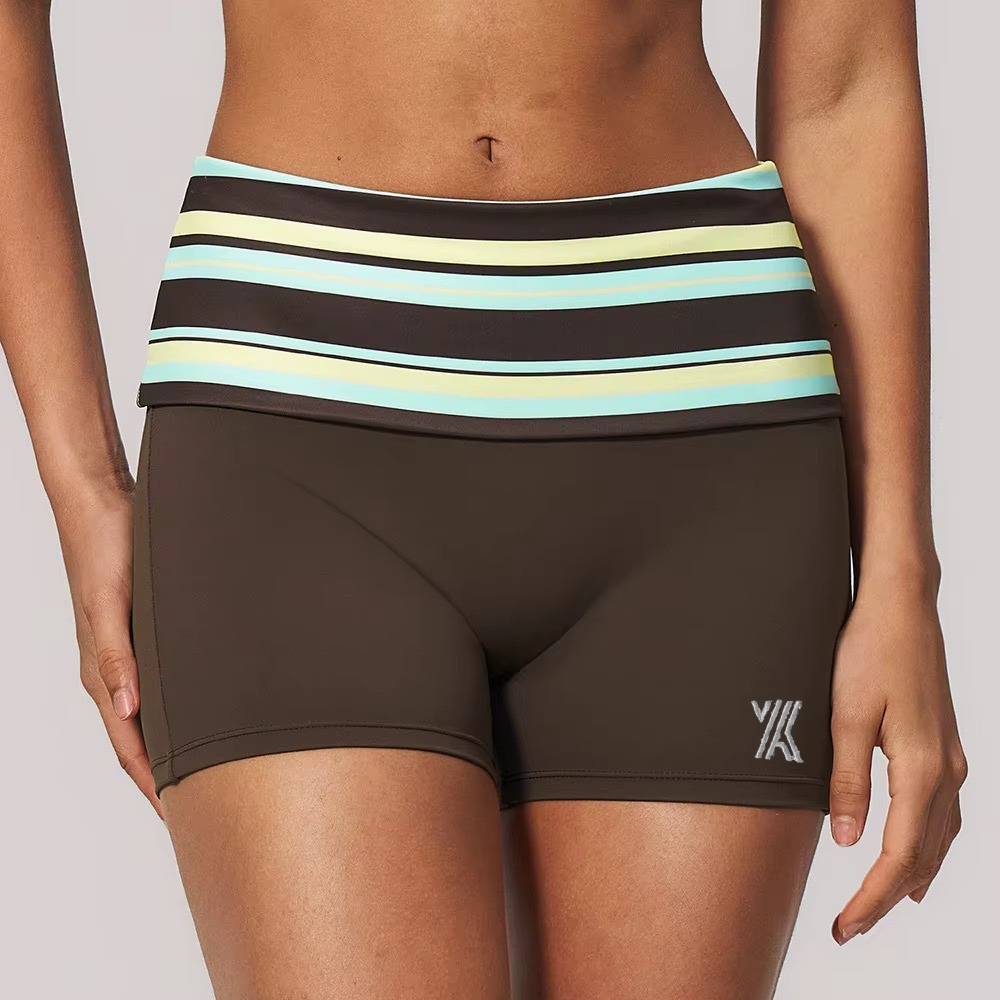 Velora Zarelle™ Striped High-Waist Performance Shorts