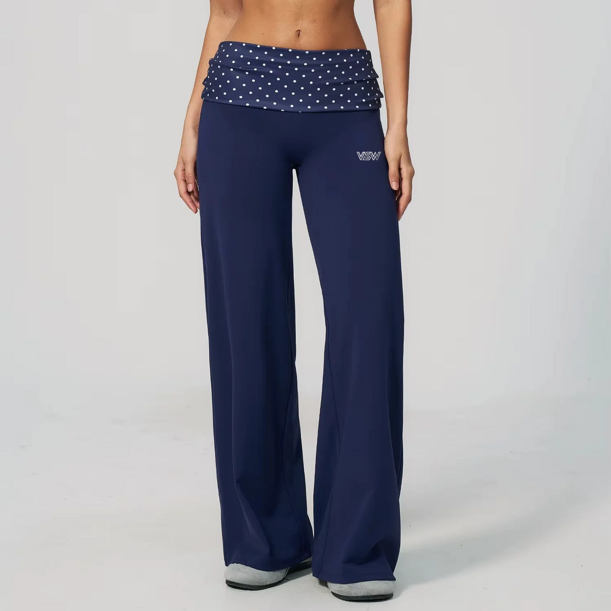 Velora Elvienne™ Polka Dot High-Waist Wide-Leg Yoga Pants