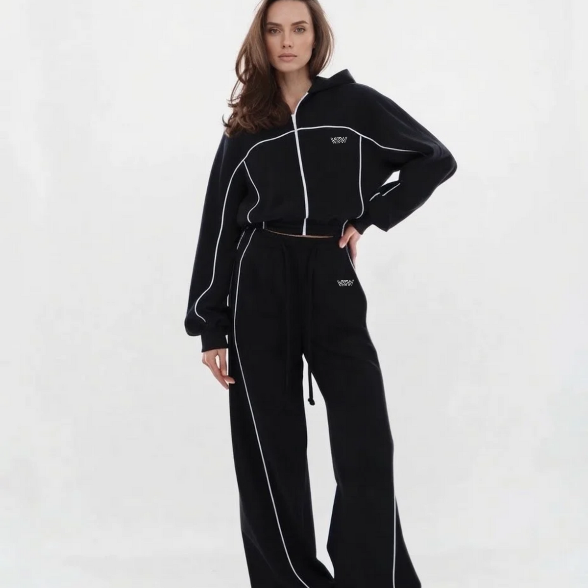 Velora Ravelle™ Zip-Up Hoodie & Straight-Leg 2-Piece Set