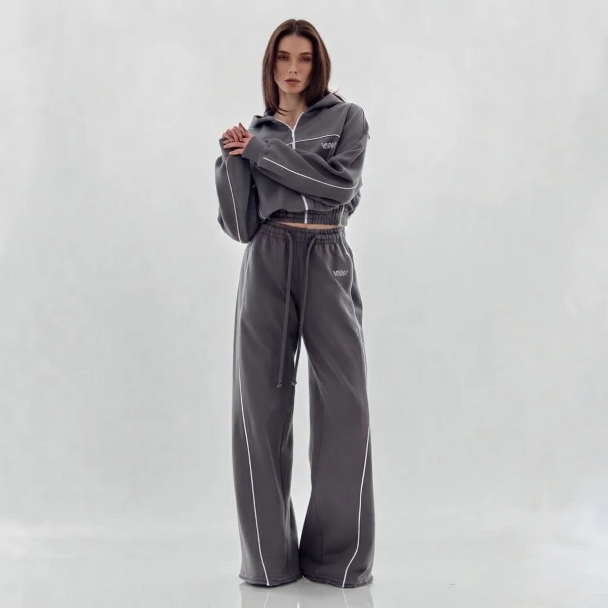 Velora Ravelle™ Zip-Up Hoodie & Straight-Leg 2-Piece Set