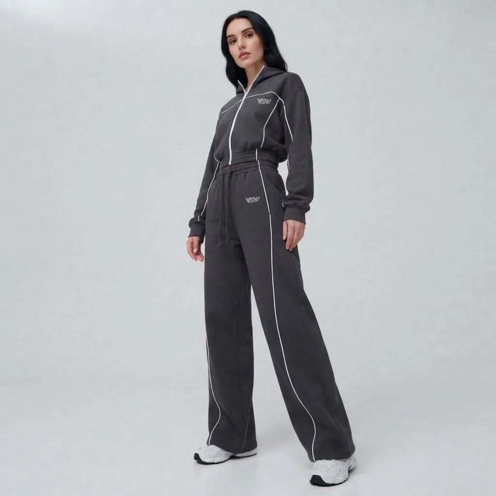 Velora Ravelle™ Zip-Up Hoodie & Straight-Leg 2-Piece Set
