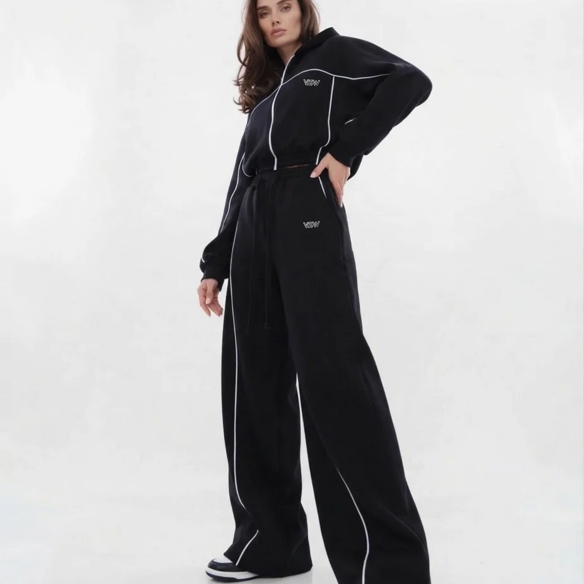 Velora Ravelle™ Zip-Up Hoodie & Straight-Leg 2-Piece Set