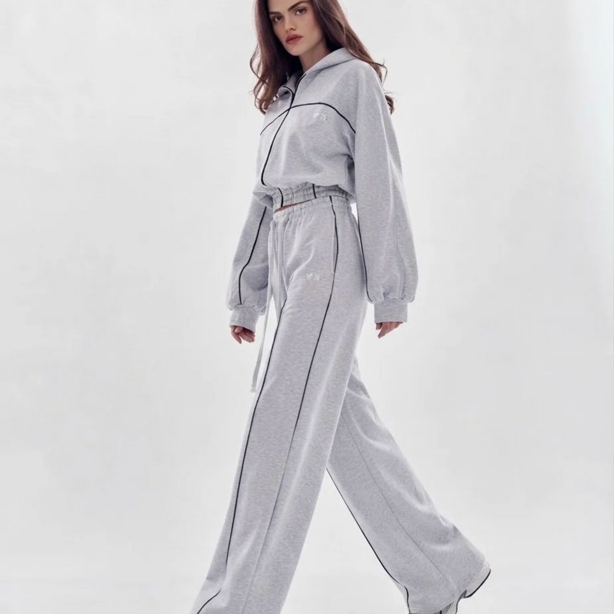 Velora Ravelle™ Zip-Up Hoodie & Straight-Leg 2-Piece Set