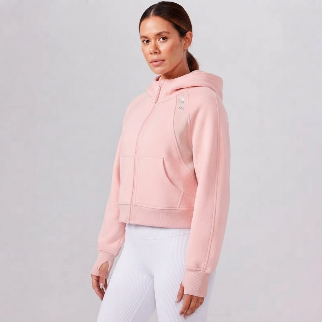 Velora Norelle™ Fleece Full-Zip Hooded Workout Jacket