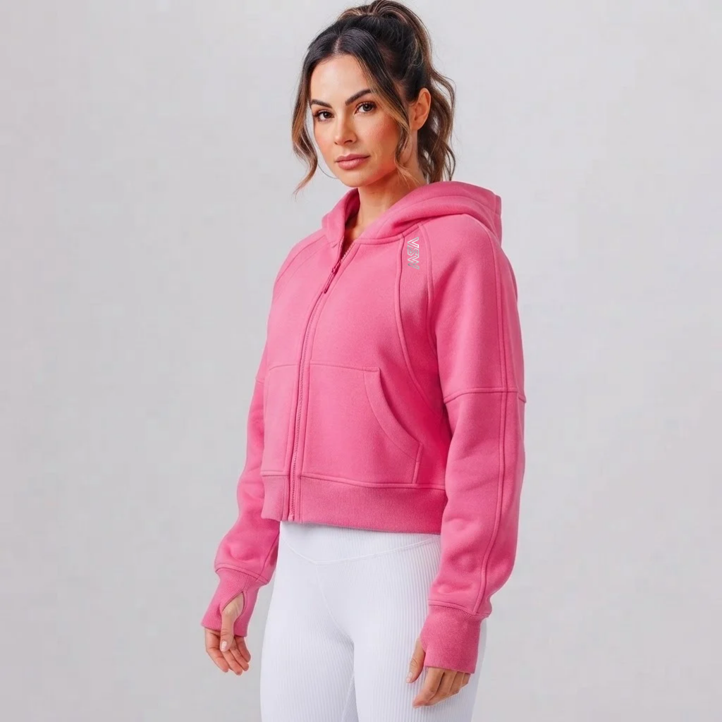 Velora Norelle™ Fleece Full-Zip Hooded Workout Jacket