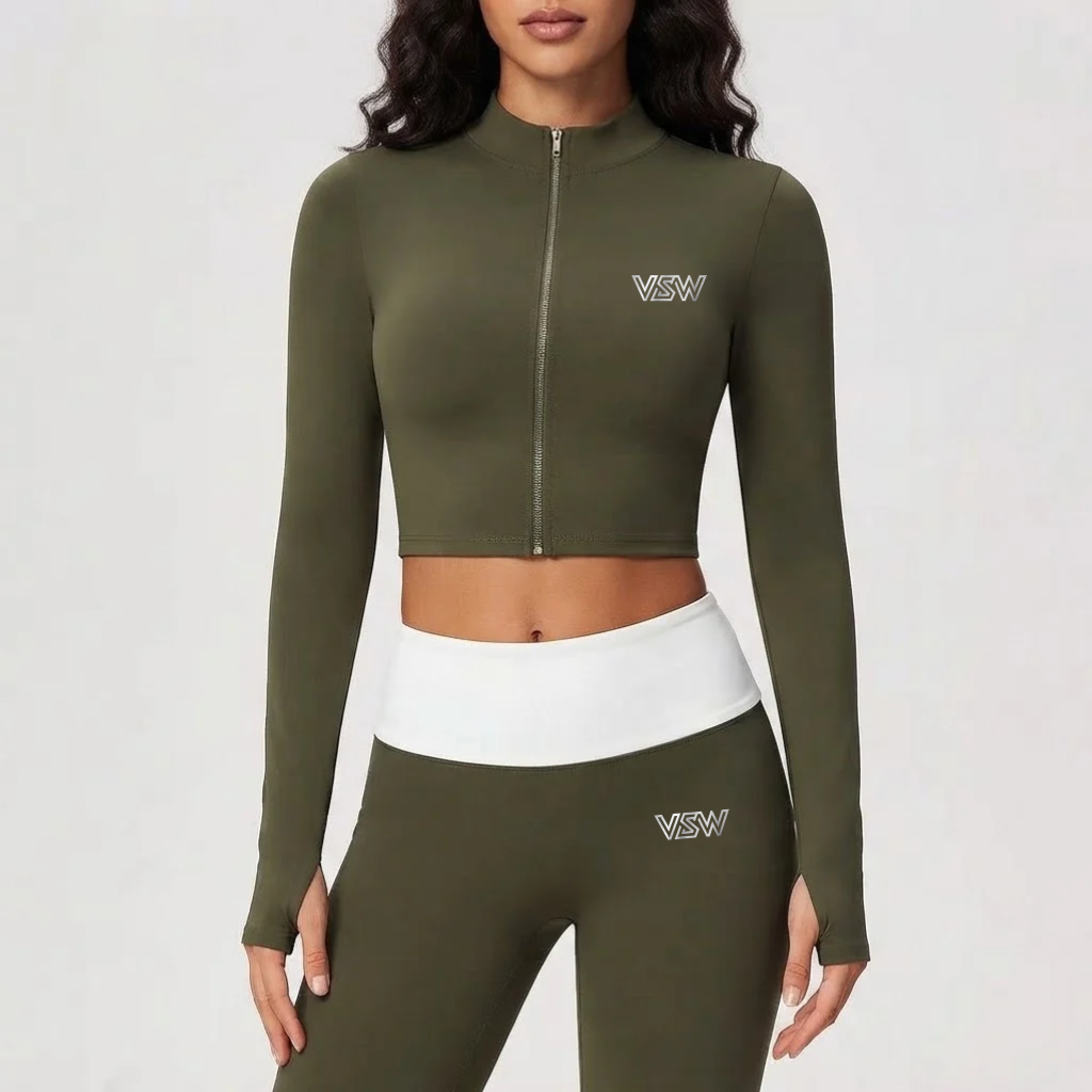 Velora Elvara™ Zip-Up Long Sleeve Workout Top