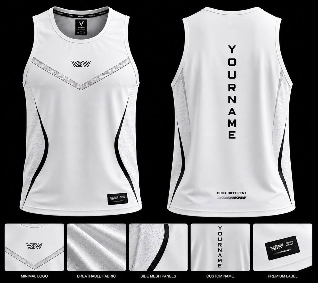 Men's Athletic Tank Top – Personalized Name Training Vest with Side Mesh Panels