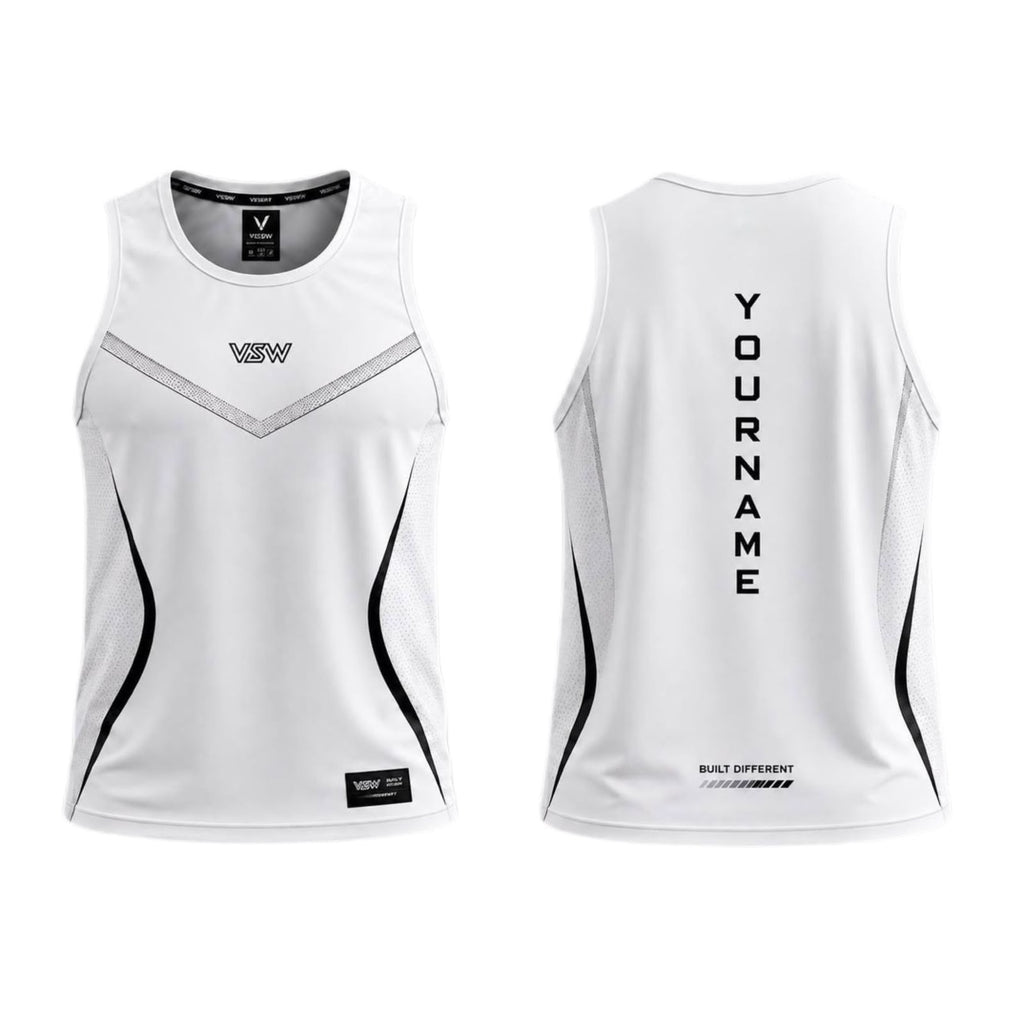 Men's Athletic Tank Top – Personalized Name Training Vest with Side Mesh Panels