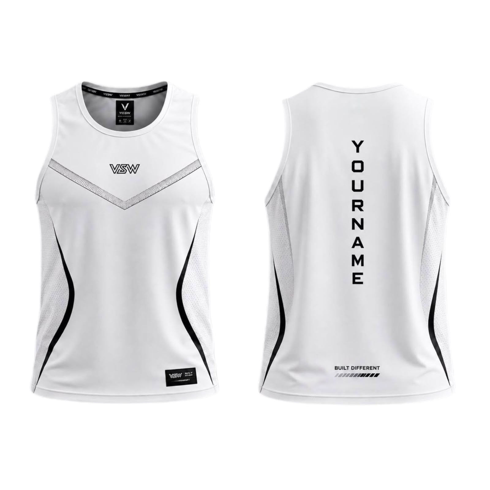 Men's Athletic Tank Top – Personalized Name Training Vest with Side Mesh Panels