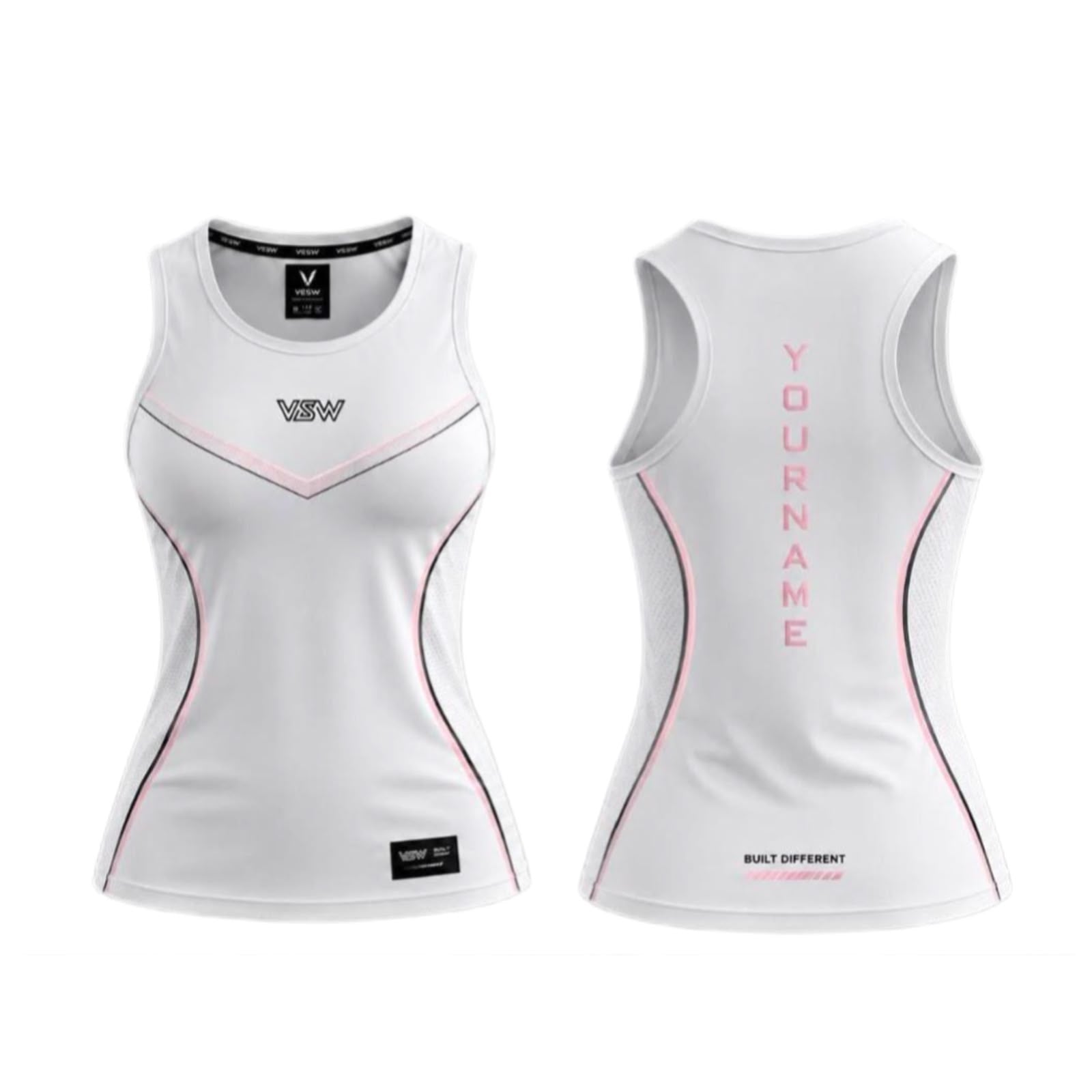Women's Athletic Tank Top – Personalized Name Performance Workout Vest with Breathable Mesh
